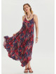 Adjustable Straps Asymmetric Cut Women's Long Dress 4658